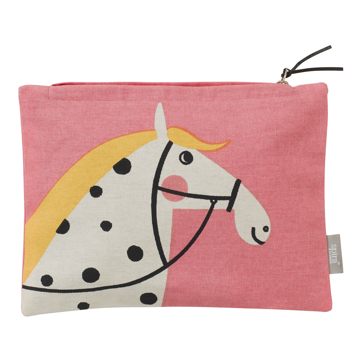 pinke LUCKY toiletry bag mit pferdemotiv