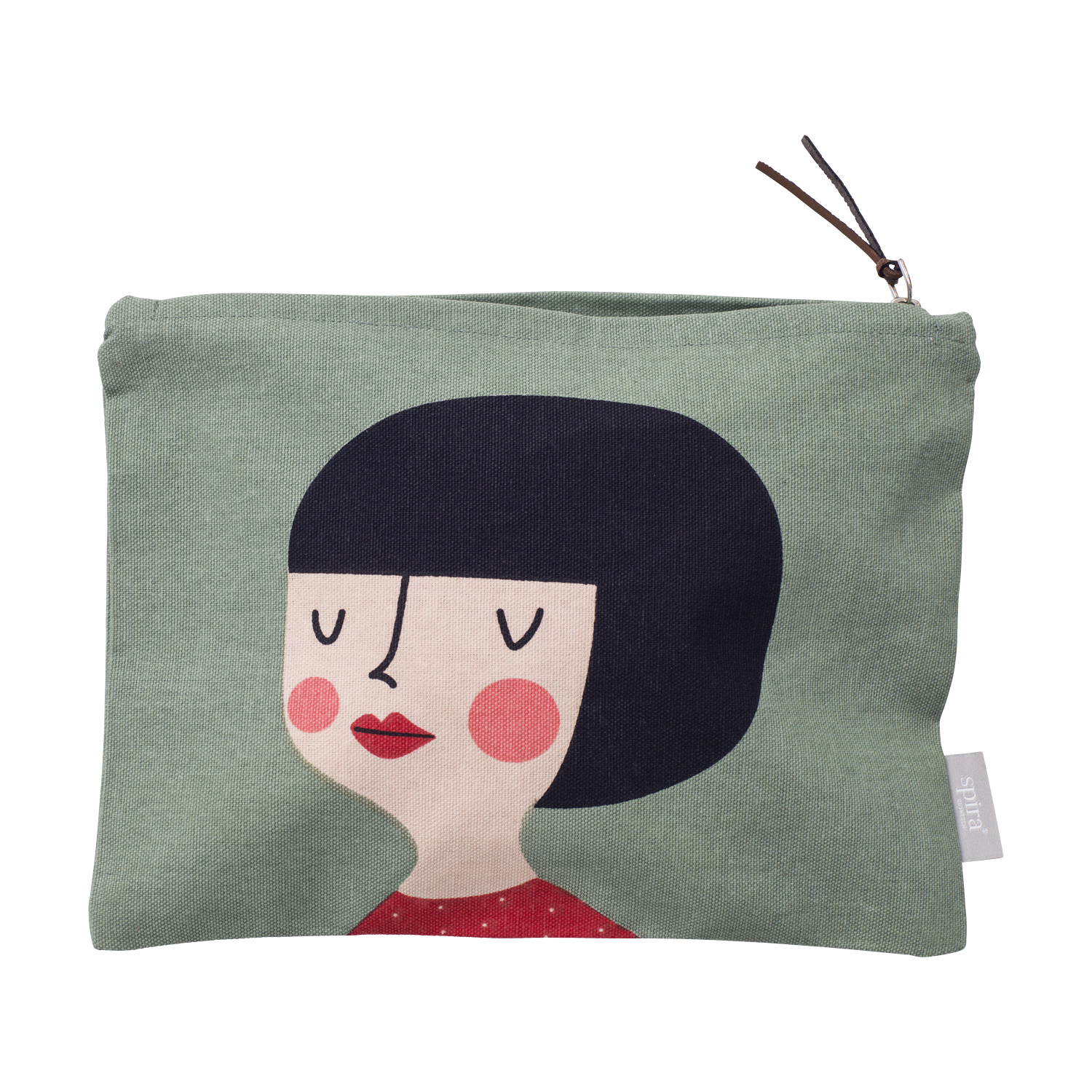 grüne KERSTIN toiletry bag mit damenmotiv