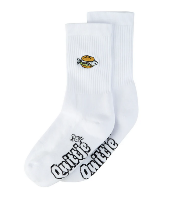 Fischbrötchen Socken weissesocken mit fischbrötchenmotiv