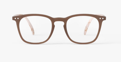#E Light Marble Lesebrille mit braunem rahmen