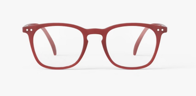 Lesebrille mit rotem rahmen