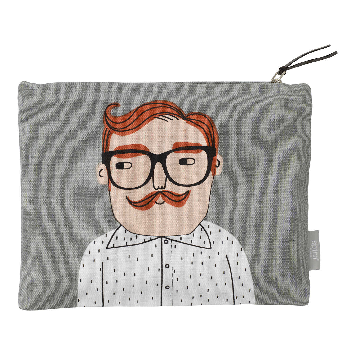 graue LUKE toiletry bag mit herrenmotiv